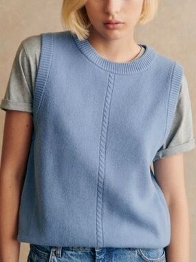 Sezane Tomi Jumper Vintage Blue - Size XL